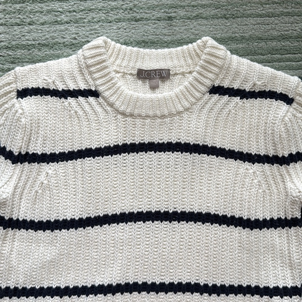 J. Crew heritage cotton fisherman crewneck sweater in stripe - Picture 4 of 7